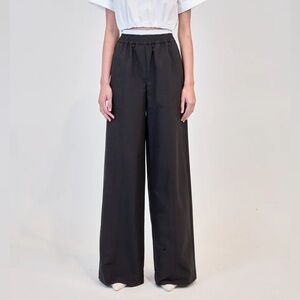 Simkhai Olly Double Waistband Black Wide-Leg Pants
